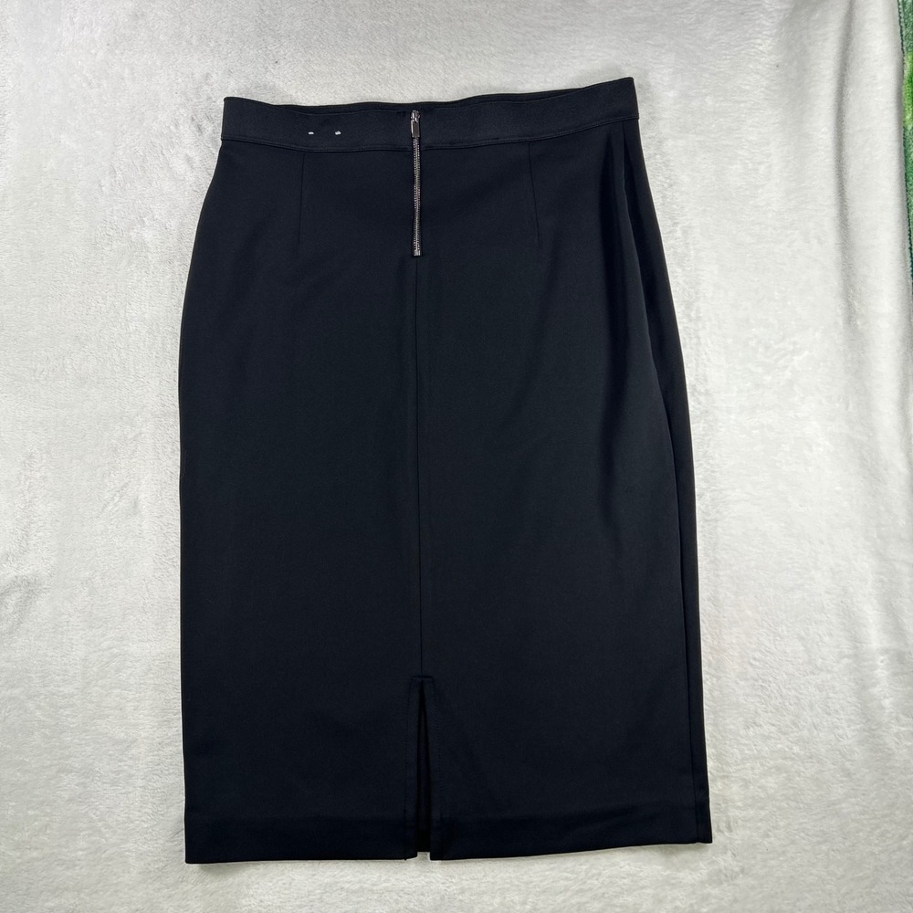 Alfani Quiet Luxury Black High Waist Midi Pencil Skirt Size M Officecore Siren - Picture 2 of 10